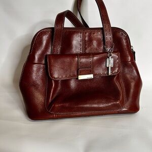 Fossil Rich Brown Leather Satchel